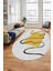 Baskılı Kaymaz Yıkanabilir Modern Oval Yolluk Mutfak Halısı Salon Halısı O-Modern-61-Sarı 1
