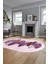 Baskılı Kaymaz Taban Yıkanabilir Yaprak Desenli Yolluk Mutfak Oval Salon Halısı O-Modern-08-Mor 4