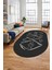 Baskılı Kaymaz Yıkanabilir Şık Modern Oval Yolluk Mutfak Halısı Salon Halısı O-Modern-59-Antrasit 2