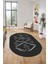 Baskılı Kaymaz Yıkanabilir Şık Modern Oval Yolluk Mutfak Halısı Salon Halısı O-Modern-59-Antrasit 4