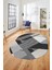 Baskılı Kaymaz Taban Yıkanabilir Şık Modern Yolluk Mutfak Oval Salon Halısı O-Modern-09-Siyah 1