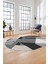 Baskılı Kaymaz Taban Yıkanabilir Şık Modern Yolluk Mutfak Oval Salon Halısı O-Modern-09-Siyah 2