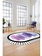 Renkli Modern Dijital Kaymaz Yıkanabilir Oval Yolluk Mutfak Salon Halısı O-Modern-22-Mor 1
