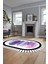 Renkli Modern Dijital Kaymaz Yıkanabilir Oval Yolluk Mutfak Salon Halısı O-Modern-22-Mor 3