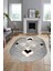 Şık Modern Desenli Dijital Kaymaz Yıkanabilir Oval Yolluk Mutfak Salon Halısı O-Modern-12-Gri 3