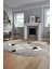 Şık Modern Desenli Dijital Kaymaz Yıkanabilir Oval Yolluk Mutfak Salon Halısı O-Modern-12-Gri 4