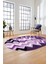 Etnik Modern Desen Dijital Kaymaz Yıkanabilir Oval Yolluk Mutfak Salon Halısı O-Modern-24-Mor 1