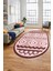 3D Baskılı Kaymaz Yıkanabilir Şık Kilim Desen Oval Yolluk Halısı Salon Halısı O-Modern-68-Pembe 1