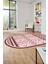 3D Baskılı Kaymaz Yıkanabilir Şık Kilim Desen Oval Yolluk Halısı Salon Halısı O-Modern-68-Pembe 4
