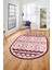 3D Baskılı Kaymaz Yıkanabilir Şık Kilim Desen Oval Yolluk Halısı Salon Halısı O-Modern-68-Pembe 5