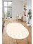 3D Renkli Modern Tasarım Dijital Kaymaz Yıkanabilir Oval Yolluk Salon Halısı O-Modern-78-Krem 2