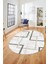 Sade Desen Modern Tasarım Dijital Kaymaz Yıkanabilir Oval Yolluk Salon Halısı O-Modern-80-Krem 4