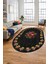 Modern Çiçek Dijital Kaymaz Yıkanabilir Oval Yolluk Mutfak Salon Halısı O-Modern-20-Antrasit 4