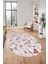 Modern Desen Özel Tasarım Dijital Kaymaz Yıkanabilir Oval Yolluk Salon Halısı O-Modern-82-Pembe 2