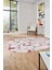 Modern Desen Özel Tasarım Dijital Kaymaz Yıkanabilir Oval Yolluk Salon Halısı O-Modern-82-Pembe 3