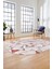 Modern Desen Özel Tasarım Dijital Kaymaz Yıkanabilir Oval Yolluk Salon Halısı O-Modern-82-Pembe 5