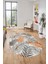 Yapraklı Baskılı Kaymaz Taban Yıkanabilir Modern Oval Yolluk Salon Halısı O-Modern-98-Turuncu 1