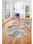 Yapraklı Baskılı Kaymaz Taban Yıkanabilir Modern Oval Yolluk Salon Halısı O-Modern-98-Turuncu 3