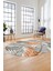 Yapraklı Baskılı Kaymaz Taban Yıkanabilir Modern Oval Yolluk Salon Halısı O-Modern-98-Turuncu 4