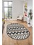 Kilim Desen Baskılı Kaymaz Taban Yıkanabilir Modern Oval Yolluk Salon Halısı O-MODERN-105-KREM 1