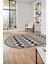 Kilim Desen Baskılı Kaymaz Taban Yıkanabilir Modern Oval Yolluk Salon Halısı O-MODERN-105-KREM 2