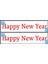 Happy New Year Yazılı Şeffaf Etiket (1x4 cm 24 Adet) 1