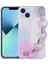 iPhone 13 - Uyumlu Simli Desenli El Askılı Tutacaklı Gkm Elsa Silikon Kapak-Pembe Koyu 4