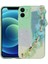 iPhone 12 - Uyumlu Simli Desenli El Askılı Tutacaklı Gkm Elsa Silikon Kapak-Yeşil 1