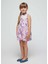 Yazlık Kız Baskılı Elbise - Lila 3
