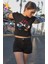 Fuddy Moda Mickey ve Minnie Mouse Baskılı Crop Top, Kalp Baskılı Crop Bluz 1