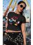 Fuddy Moda Mickey ve Minnie Mouse Baskılı Crop Top, Kalp Baskılı Crop Bluz 3