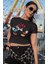 Fuddy Moda Mickey ve Minnie Mouse Baskılı Crop Top, Kalp Baskılı Crop Bluz 3