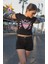 Kalpli Kuromi Baskılı Crop Top, Kalp Baskılı Crop Bluz 1