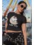 Uyuyan Hello Kitty Baskılı Crop Top, Çizgi Film Karakteri Baskılı Crop Bluz 1