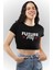 Future Milf Baskılı Beyaz Crop Top, Kadın Yıldız Baskılı Crop Bluz 1