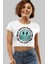 Happy Smiley Baskılı Crop Top, Kadın Mutlu Yüz Baskılı Crop Bluz 1
