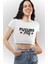 Future Milf Baskılı Beyaz Crop Top, Kadın Yıldız Baskılı Crop Bluz 2