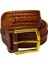 Erkek El Örgüsü %100 Deri Kalın Kemer(Makro) W30040 1