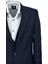 Erkek Lacivert Armürlü Silim Fit Takım Elbise BGL-ST03494 2
