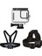 Gopro Hero 9 / 10 / 11 Black Uyumlu Housing Göğüs Bandı ve Kafa Bandı 3'lü Set 1