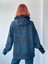 Oversize Kapüşonlu Sweatshirt Unisex Lacivert 4