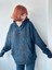 Oversize Kapüşonlu Sweatshirt Unisex Lacivert 5