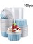 200 Adet 5 Oz 125 ml Tek Kullanımlık Kek Pişirme Bardak Muffin Gömlekleri Kapaklı Bardak Alüminyum Folyo Cupcake Pişirme Bardak-Mavi (Yurt Dışından) 2