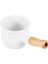 Emaye Süt Tavası, Mini Tereyağı Isıtıcı 10CM Emaye Tencere Tava Ahşap Saplı Tencere, Daha Küçük Sıvı Porsiyonlarını Isıtmak Için Mükemmel Boyut. (Beyaz) (Yurt Dışından) 2