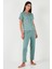 Regular Fit Gömlek Yaka Kısa Kollu Pijama Takımı Bayan Pijama Takımı 65780124 3
