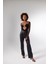 Kadın Siyah Uzun Tül Kollu Dekolteli Bony Bodysuit Siyah 2