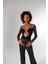 Kadın Siyah Uzun Tül Kollu Dekolteli Bony Bodysuit Siyah 5