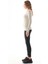 Kadın Viskon Dekolte Yaka Slim Fit Tişört-Bej 3