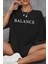 Siyah Balance Baskılı T-Shirt 1