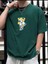 Peluş Ayı Baskılı Bisiklet Yaka Tshirt 2